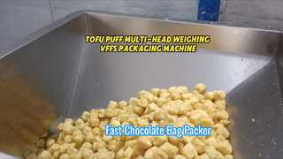 14 Kafalı Kantarlı Yüksek Kaliteli Dondurulmuş Tofu Puff VFFS Paketleme Hattı