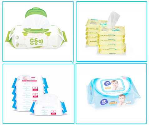 30 - 120PC 5 kesme şeridi ile ıslak bezler üretim makinesi Bebek bezleri paketleme makinesi