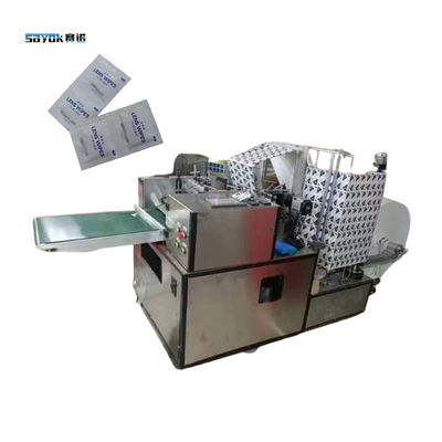 Dört taraflı mühürleme paketleme makinesi paslanmaz çelik alkol lens silme üretim makinesi