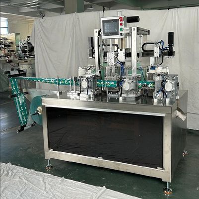 220V 50HZ 3KW Düşük Voltaj Servo Kontrolü PE Eldivenler Otomatik Katlanmalı Ambalaj Makinesi 4 taraflı mühür