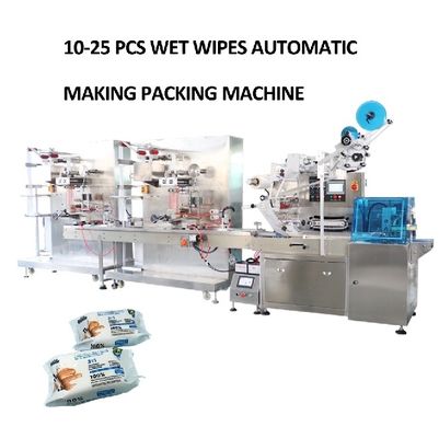 Yüksek Performanslı Islak Silgi Yapma Paketi 2 In 1 Makine hattı 10-25 PC Paketi için