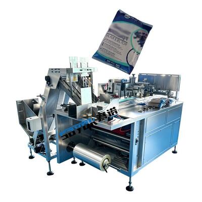 Servo Sürümlü Tükürük Ejektorları Otomatik Sayma Paketleme Makinesi 100 Parça Merkezi Sırt Çantası